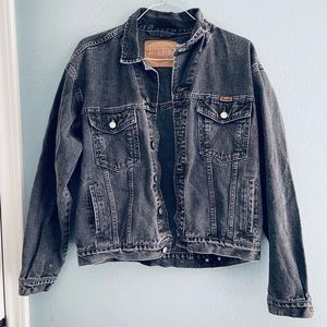 Wrangler size M faded black denim jean jacket
